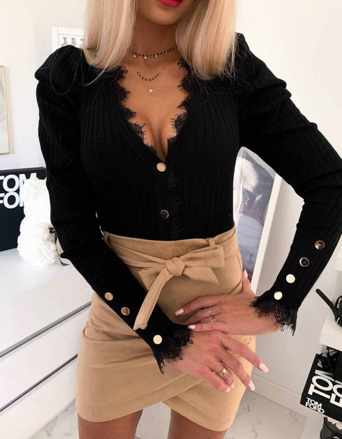 Sexy lace slim top